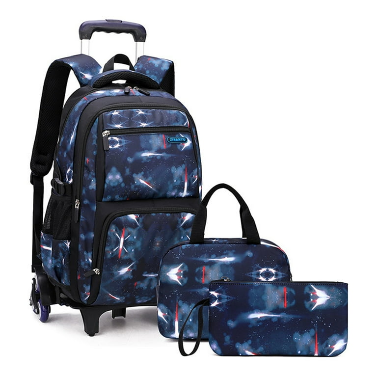 Kids Rolling Backpack for Boys Girls Luggage Wheeled Backpack Trolley School Bag Bookbag with Lunch Bag Pencil Bag Walmart