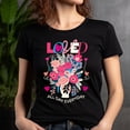 thumbnail image 5 of Loved All Day Everyday Premium T-Shirt – Bright Floral Faith-Inspired Tee, Berry, S, 5 of 6