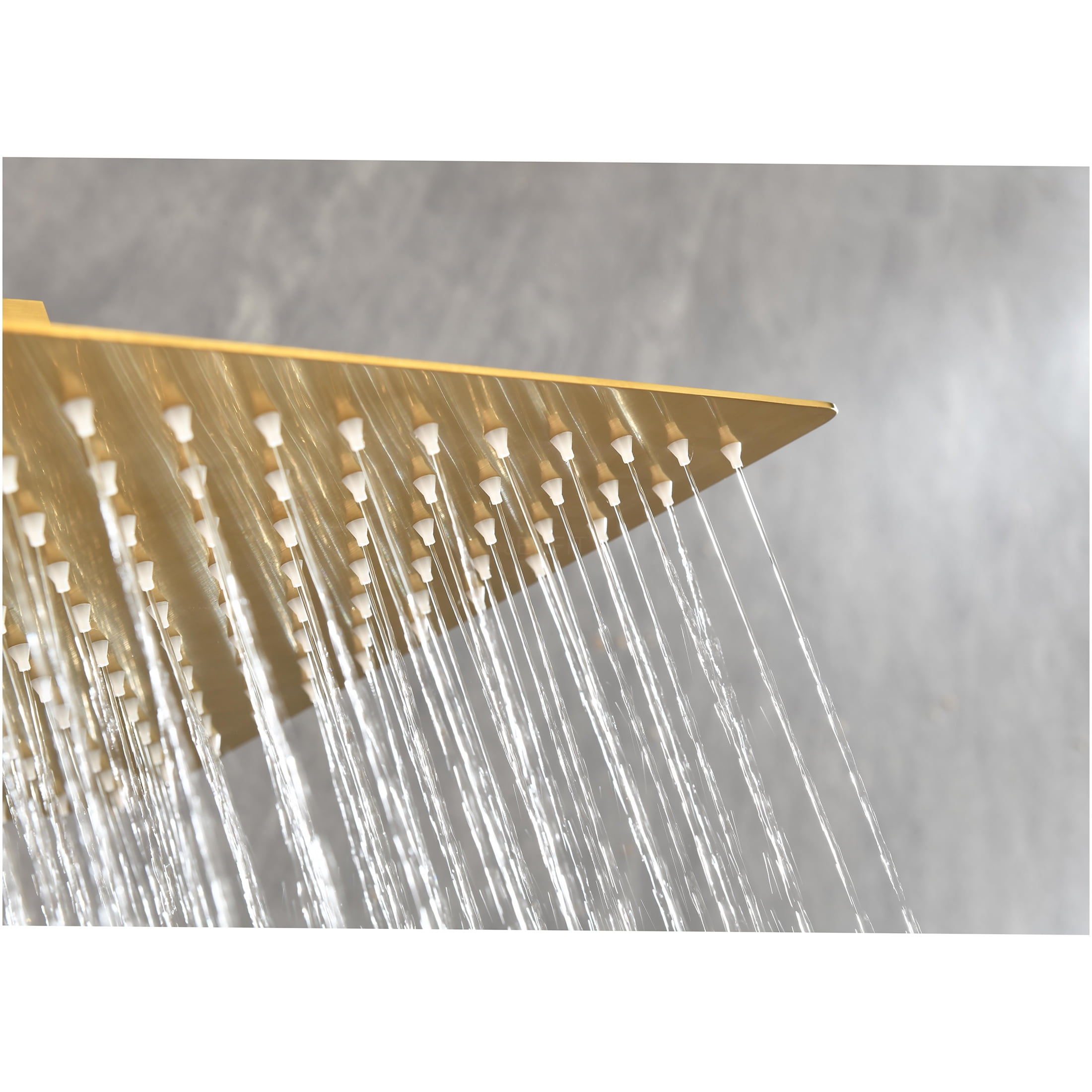 JERFIT 6 Inch Rain Shower Head High Pressure, Brushed Gold Stainless Steel Rainfall Showerhead with Easy Install and Self-Cleaning Nozzles