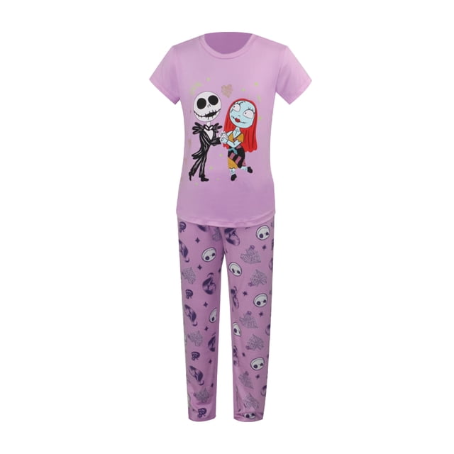 Pijama Disney para Niña Manga Corta Lila Talla 10