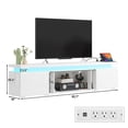 thumbnail image 6 of Blotout 83" LED TV Stand with Power Outlet for up to 85 90 inch TVs, Modern High Gloss Entertainment Center with 40" Fireplace Slot (Fireplace Not Included), Black/White, 6 of 8