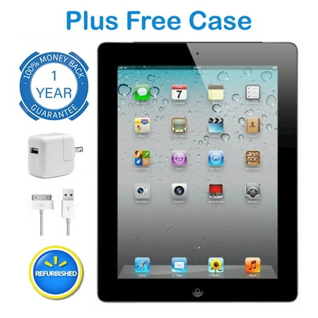 Refurbished Apple iPad 2 16GB 9.7" Touchscreen - Black - MC769LLA - Bundle Includes: iPad Case, Charger + 1 Year Warranty