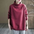 thumbnail image 2 of GigrtiJin Womens Oversized Sweatshirts Solid Color Turtleneck Fleece Pullover Tops Loose Warm Comfy Sweatshirt, 2 of 6