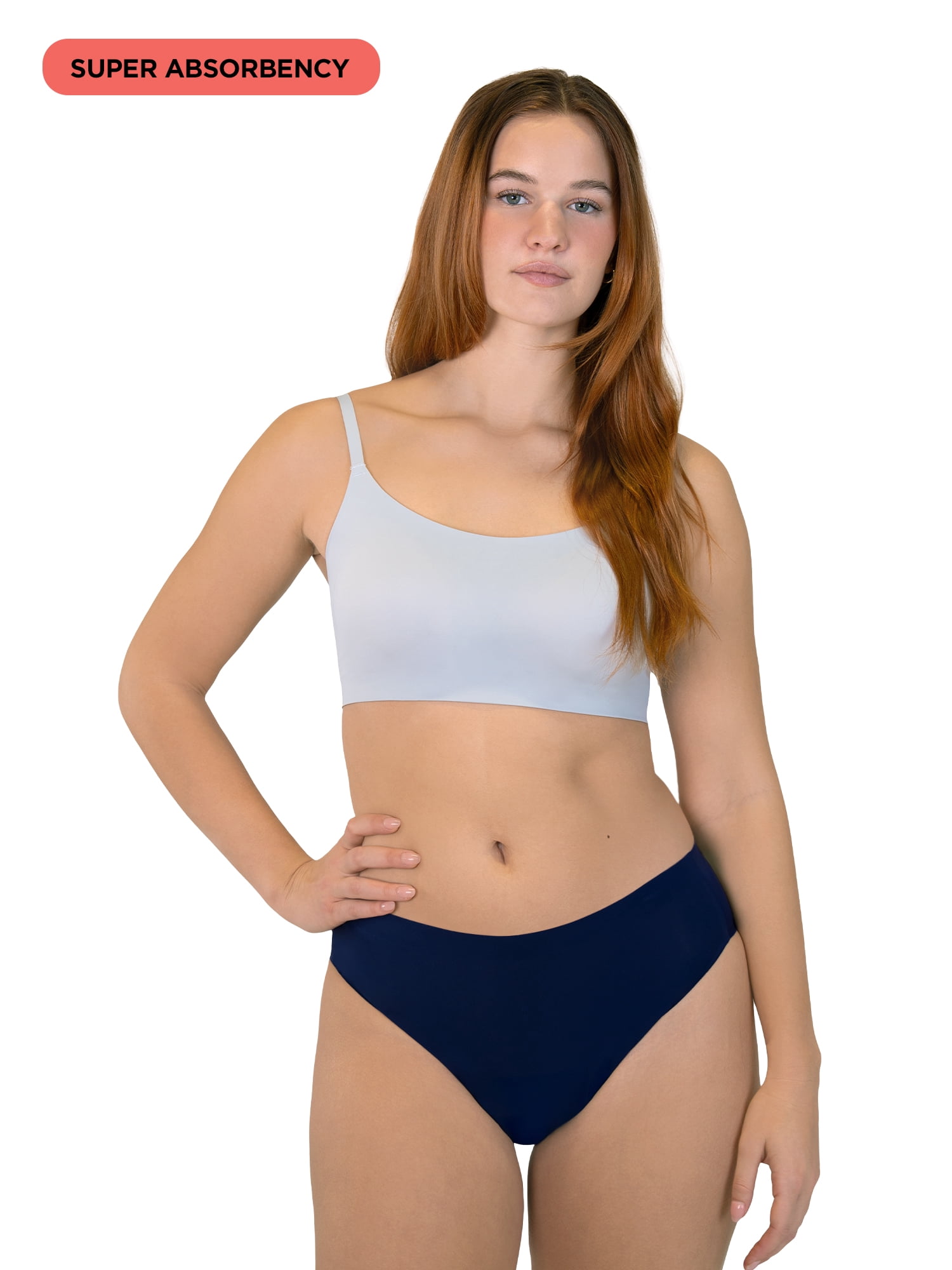 No Boundaries High-Rise Cheeky Super Absorbency Period Underwear, XS - XXL, 2 Pack
