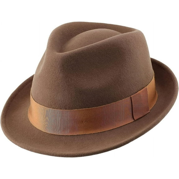 NANAHuang Men's Wool Felt Winter Hat Short Brim Fedora Hat