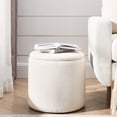 thumbnail image 3 of High-Quality Round Chenille Ottoman | Can Be Used as Table, Easy to Clean, No Assembly Needed, 3 of 6