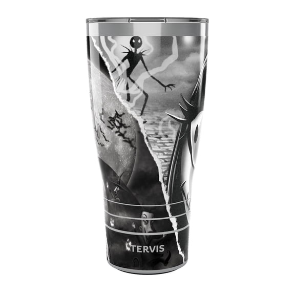 Tervis Traveler Disney Nightmare Before Christmas Torn Collage Made in USA Double Walled Insulated Tumbler Travel Cup Keeps Drinks Cold & Hot, 30oz, Stainless Steel