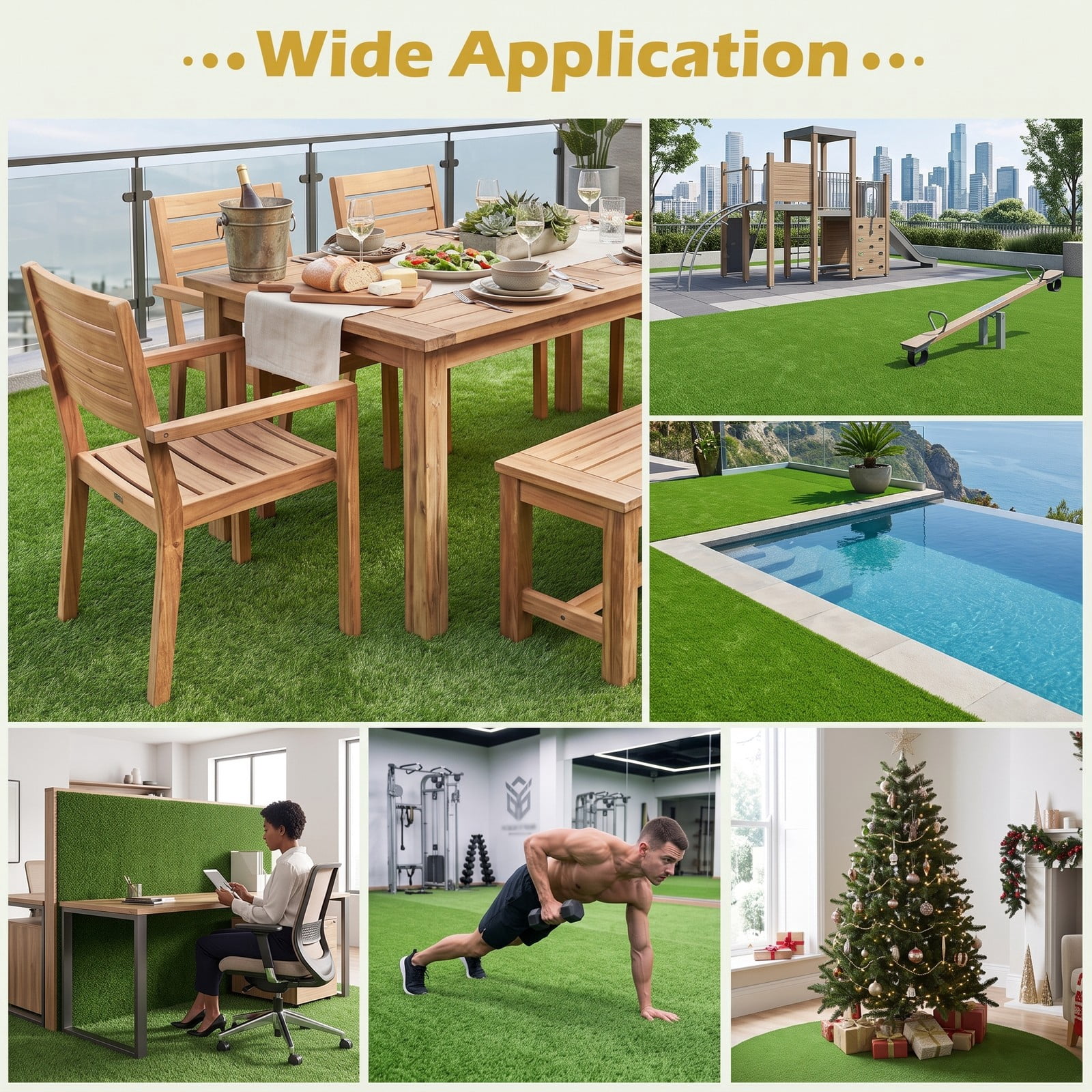 ALPULON 8 x 5 FT Artificial Turf Grass Rug, 40 sq.ft Realistic Synthetic Lawn Mat with Low 0.3 Inch Pile Height, Drainage Holes for Balcony Patio Yard Pet Area, Green
