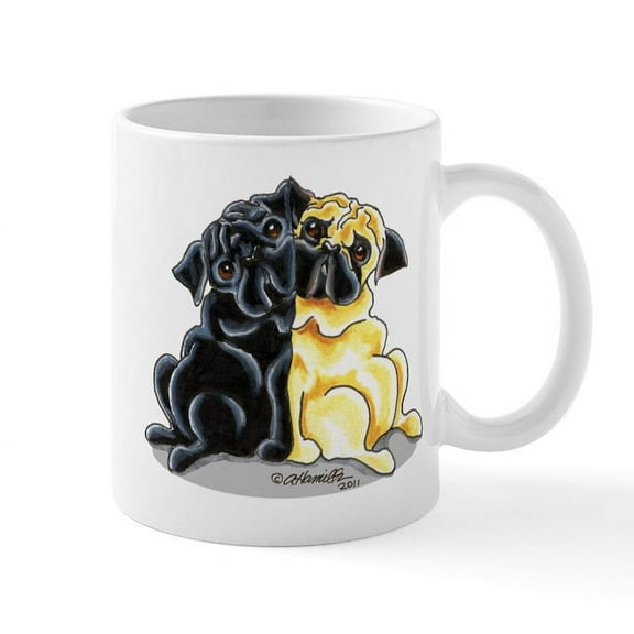 CafePress - Black Fawn Pug Mug - 11 oz Ceramic Mug - Novelty Coffee Tea Cup
