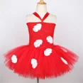 thumbnail image 4 of Vestido de tutú de princesa hawaiana Lilo con hojas rojas para niñas pequeñas, vestido de fiesta de cumpleaños luau, disfraz de Año Nuevo, Navidad y Halloween para niños, 4 of 5