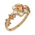 thumbnail image 1 of LBG British Made 9k Rose Gold Real Genuine Citrine & Opal Womens Promise Ring - 33 size options - Size 5.75, 1 of 7
