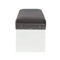 thumbnail image 4 of ACME Marah Bench in Charcoal & Clear Acrylic, 4 of 5