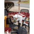 thumbnail image 4 of Outdoor Tablecloth with Umbrella Hole and Zipper, Red Plaid Christmas Square Table Cloth 60x60 Inch Waterproof Tablecloth, Snowman Gifts Xmas Tree Snowflake Winter Picnic Table Cover for Patio, 4 of 7