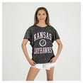 thumbnail image 3 of Women's Gameday Couture Black Kansas Jayhawks Relaxed Fit Victory Mode Flutter Sleeve T-Shirt, 3 of 7