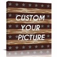 thumbnail image 2 of Star Vintage Wall Art Painting on Canvas, Western Country Stars Brown Wooden Canvas Art Home Prints Wall Art Framed Modern Artwork for Living Room Bedroom Wall Decor 20x20in, 2 of 9