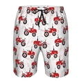 thumbnail image 3 of Fotbe Red Wheeled Tractors Trajes de Baño Estampados para Hombre, Shorts de Verano de Secado Rápido, Ropa de Playa, Bañadores-X-Large, 3 of 6