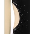 thumbnail image 5 of Alvivi Womens Sheer Mesh Dance Bodysuit Shiny Rhinestone Ballet Gymnastics Leotard Skating Dancewear Black XXL, 5 of 7
