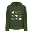 thumbnail image 5 of Aboser Womens Sherpa Lined Flannel Hoodie Fuzzy Fleece Sweatshirt Trendy Heart Graphic Shirts Winter 2026 Warm Plush Pullover Tops Loose Casual Hoodies with Pockets, 5 of 7