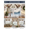 thumbnail image 6 of Christmas Valances for Windows, 54 x 18in, Santa Claus Winter Xmas Bell Snowflake Retro Linen Rod Pocket Kitchen Valance Curtain Light Filtering Window Treatments for Living Room Bedroom, 1 Panel, 6 of 7