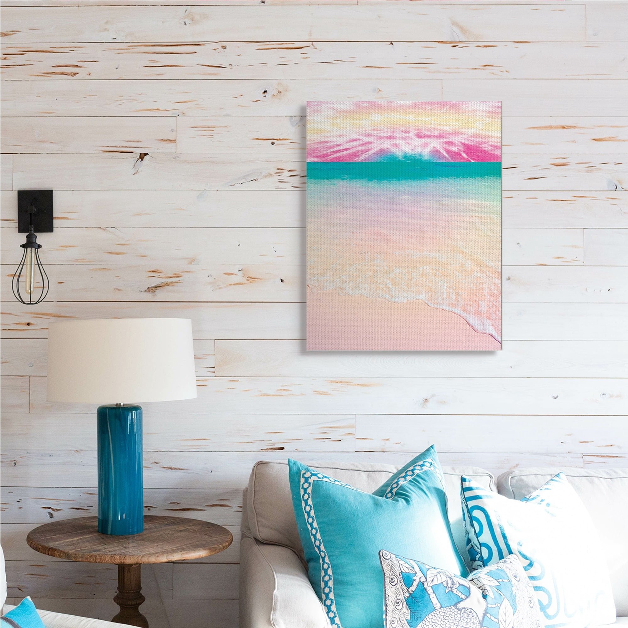 Stupell Industries Tropical Tie Dye Beach Horizon Coastline Landscape,24 x 30,Designed by Arrolynn Weiderhold