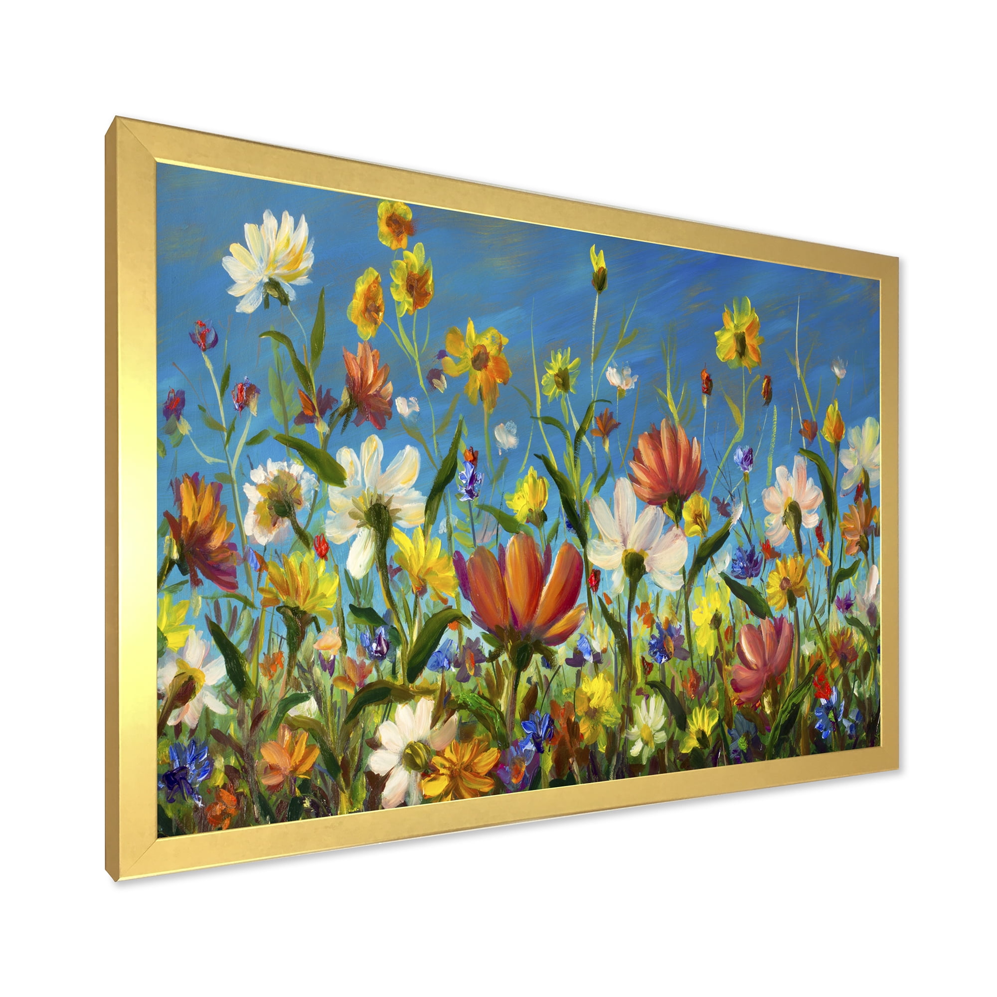 Designart 'Beautiful Field Flowers In Nature' Traditional Framed Art Print