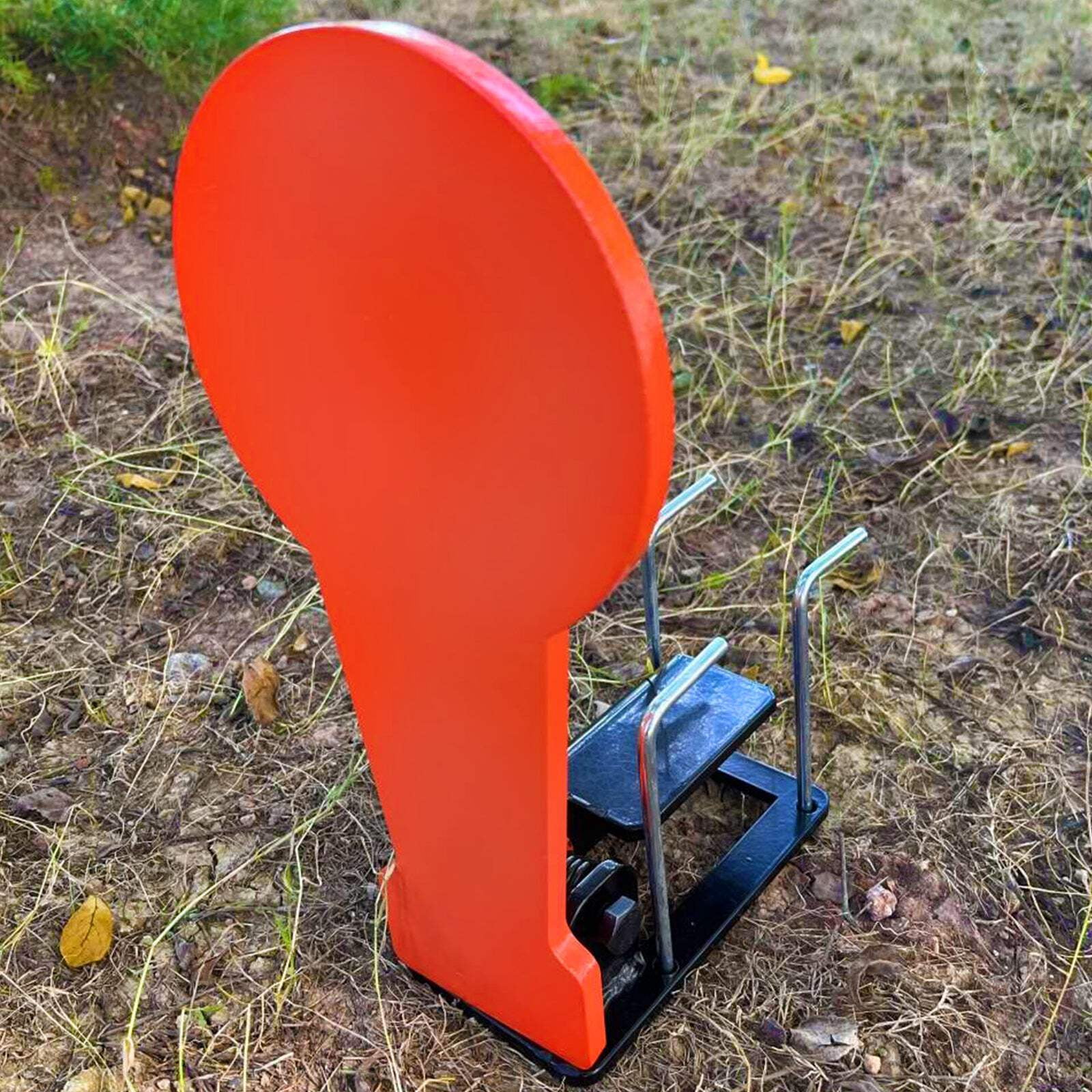 Atflbox 3/8" AR500 12.8'' Classic Popper Steel Shooting Target, 6'' Plate Auto Reset Target for Shooting Range, Suitable for Pistol, Rifle, Handgun, Shotgun, Rimfire