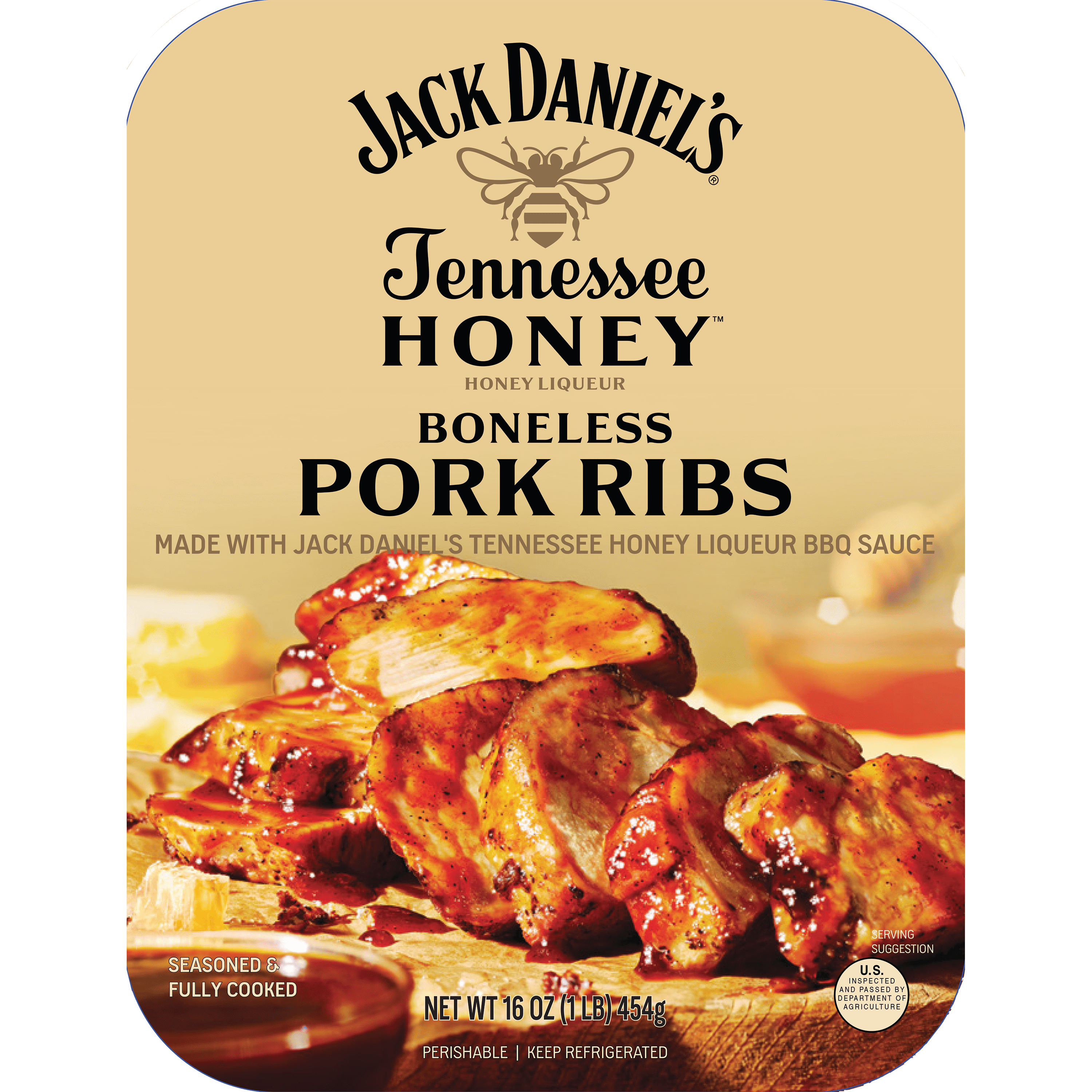Jack Daniel’s Tennessee Honey Boneless Pork Ribs, Refrigerated Entree, 16 oz