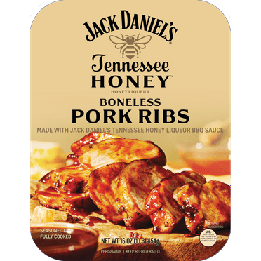 Jack Daniel's Tennessee Honey Boneless Pork Ribs, Fully Cooked, Ready to Heat, 16oz Tray (Refrigerated)