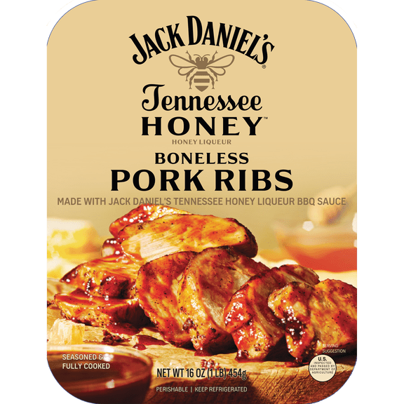 Jack Daniels Tennessee Honey Boneless Pork Ribs, Refrigerated Entree, 16 oz