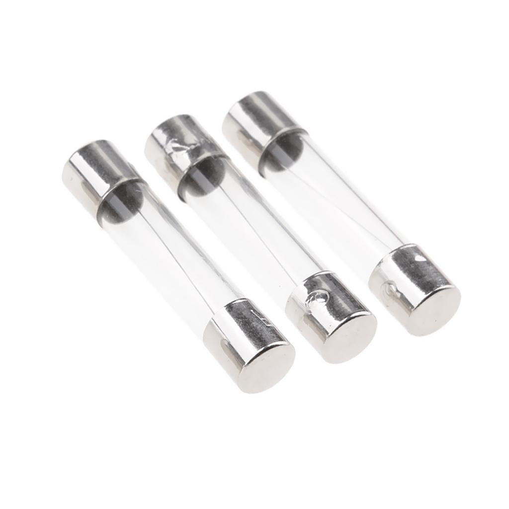 Pack Of 50pcs Fuse Assortment Set 250V Fuse Block Adapter Glass Fuse Clear