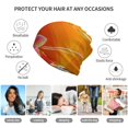 thumbnail image 5 of Honeii Orange Flower Psychedelic Print Winter Beanie Daily Hat - Thermal Polar Fleece Ski Running Hat Skull Cap for Men and Women,Beanie, 5 of 8