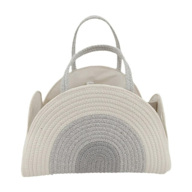 Organizador de pañales para bebé, cesta de almacenamiento para guardería, compartimentado, ligero Blanco Gris