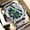 Silver shell green surface steel belt model, variant on Men's Chronograph Quartz Watch, Stainless Steel Band, Luminous 30M Waterproof Sports Wristwatch