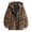 Brown, variant on Jackets for Mens Leopard Print Hop Loose Fit Long Sleeve Hooded Padded Coat Tops,Z1 Blue,L