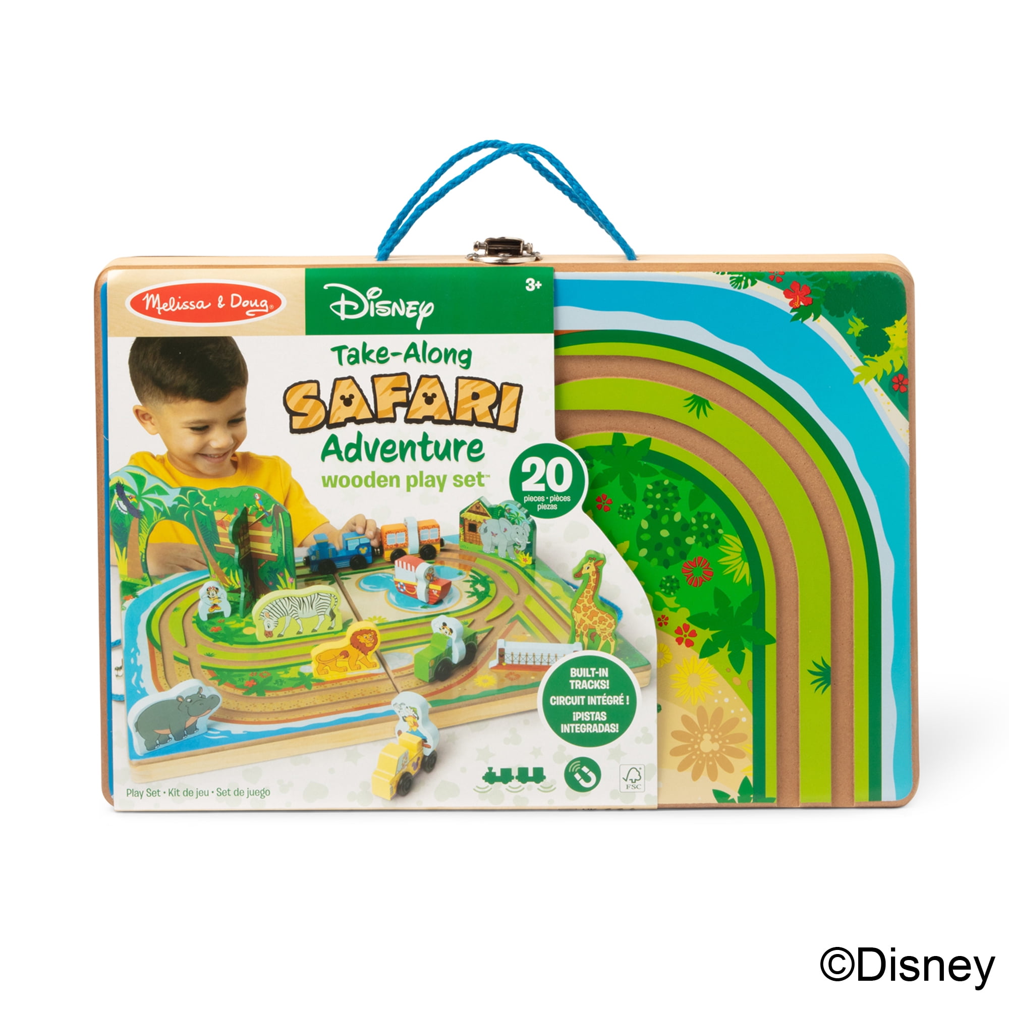 Melissa & Doug Disney Take-Along Safari Adventure Wooden Play Set