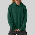 thumbnail image 2 of felwors Womens Oversized Hooded Sweatshirt with Kangaroo Pocket - Casual Daily Pullover for Men & Women Dark Green, M, 2 of 4