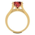 thumbnail image 4 of Clara Pucci 18K Yellow Gold 3.39 Natural Garnet Engraveable Engagement Ring + Wedding Band Set, 4 of 7