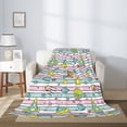 thumbnail image 2 of Throw Blanket for Couch Sofa and Bed, Space Doodle Super Soft Plush Throw Blanket, Fuzzy Cuteness Comfy Warm Washable Flannel Blanket & Throws for All Season 60"x50", 2 of 5