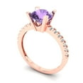 thumbnail image 2 of Solitaire with Accents Engagement Ring for Women - 1.71ct Simulated Alexandrite in 14K Rose Gold Promise Ring, 2 of 6