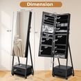 thumbnail image 4 of Giantex Freestanding Jewelry Cabinet, Jewelry Makeup Storage Organizer, Mobile Jewelry Armoire, Black, 4 of 8