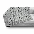 thumbnail image 3 of Pet Soft Flannel Fleece Throw Blanket, Comic Doodle Cat Faces with Scarf Hipster Hats Crown Childish Caricature Art, Cozy Plush for Indoor and Outdoor Use, 60" x 80", White and Black, by Ambesonne, 3 of 6