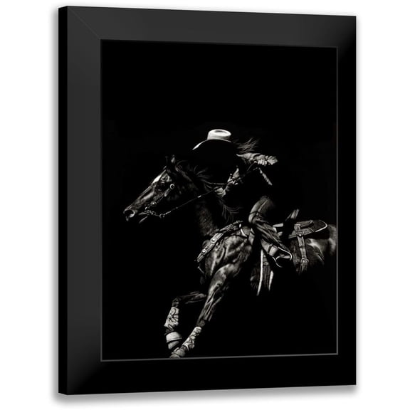 Chapman, Julie T. 12x14 Black Modern Framed Museum Art Print Titled - Scratchboard Rodeo I