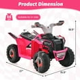 thumbnail image 3 of Costway Kids Ride on ATV 4 Wheeler Quad Toy Car 6V Battery Powered Motorized Toy Rose Red, 3 of 9