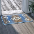 thumbnail image 3 of Emma + Oliver 2x3 Olefin Accent Rug with Southwestern Geometric Arrow Design in Blue, Black, Beige & Ivory and Natural Jute Backing, 3 of 6