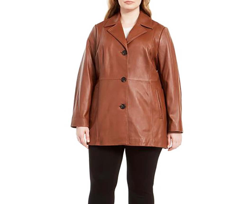 Anne Klein Women's Walker Leather Coat