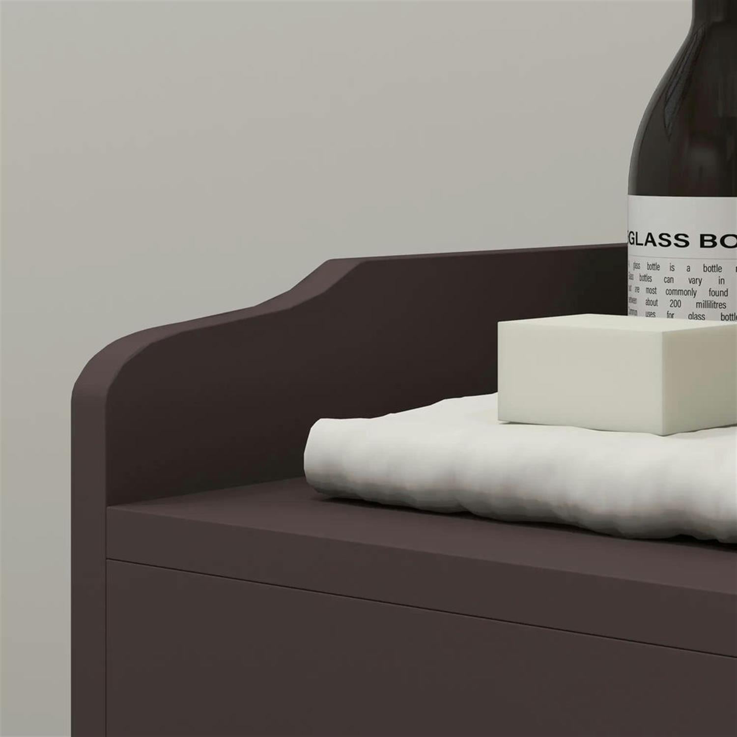 Demi Bonn 31" Bathroom Storage Cabinet with Tilt-Out Trash, Laundry Cabinet with Tilt Out Laundry Basket for Kitchen, Living Room, Brown