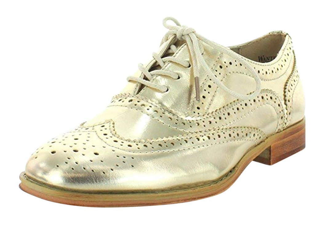 wanted shoes womens babe oxford, gold 