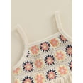 thumbnail image 6 of AceBaby Toddler Baby Girl Summer Outfit,6M-4T Floral Design Ruffled Trim Sleeveless Tank Tops and Tassel Shorts 2Pcs Set, 6 of 9