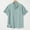 Green, variant on Mens Linen-cotton Casual Shirts Short Sleeve Stand up Collar Half Button Summer Beach Shirt Green XXXL(XXXL)