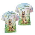 thumbnail image 3 of German Shepherd Hello Spring Time Flower Floral Nature All Over Print 3D Shirt Unisex Merch Alsatian Dog Lover Gifts - 02031, 3 of 6